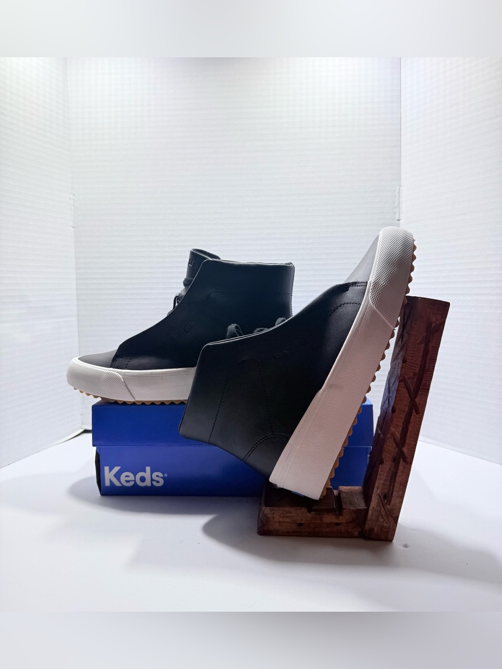 Keds Remi Mid Zip  Booties Boots  Black Leather Women’s Size 9M WH68039 New